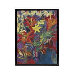 "Artery8 Still Life with Lilies Ernst Ludwig Kirchner Black Framed Canvas Art - Size: W12"" x H16""" - thumbnail 1