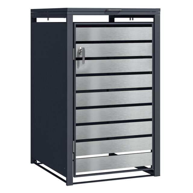 Phoenix Safe Company Single Wheelie Bin Storage, GB1168ASK, Silver Effect, 80D x 68W x 116H CM - image 1
