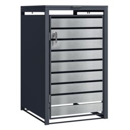Phoenix Safe Company Single Wheelie Bin Storage, GB1168ASK, Silver Effect, 80D x 68W x 116H CM - thumbnail 1