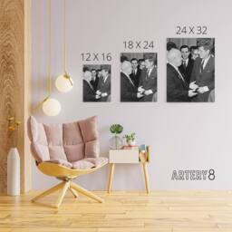 "Artery8 John F Kennedy Nikita Khrushchev Canvas Wall Art Print in Grey - Size: W18"" x H24""" - thumbnail 4