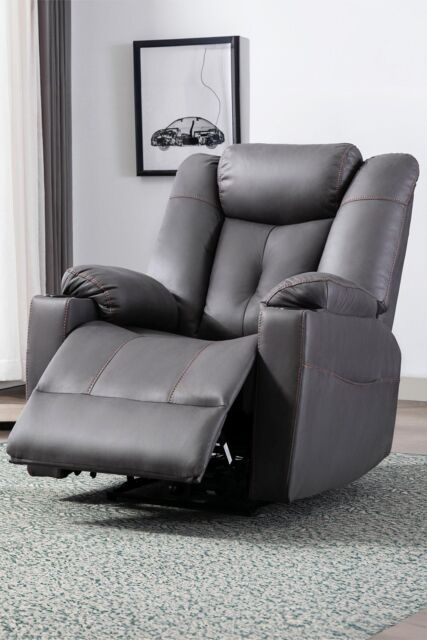 More4Homes Afton Electric Technology Fabric Auto Recliner USB Lounge Sofa Chair in Charcoal - image 1