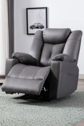More4Homes Afton Electric Technology Fabric Auto Recliner USB Lounge Sofa Chair in Charcoal - thumbnail 1