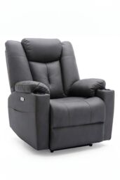 More4Homes Afton Electric Technology Fabric Auto Recliner USB Lounge Sofa Chair in Charcoal - thumbnail 2