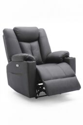 More4Homes Afton Electric Technology Fabric Auto Recliner USB Lounge Sofa Chair in Charcoal - thumbnail 3