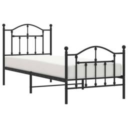 Berkfield Home Metal Bed Frame with Headboard & Footboard Black 90x200 cm - thumbnail 4