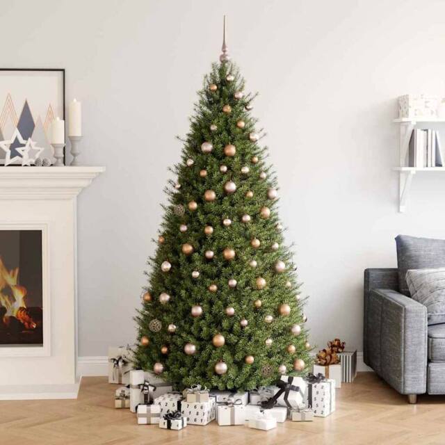 Berkfield Home 61 Piece Christmas Ball Set with Peak & 150 LEDs Rose Gold - image 1