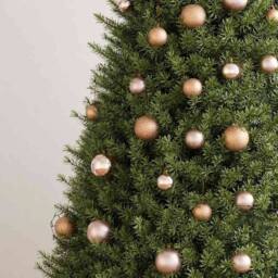 Berkfield Home 61 Piece Christmas Ball Set with Peak & 150 LEDs Rose Gold - thumbnail 4
