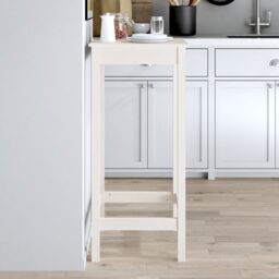 Berkfield Home Bar Table White 50x50x110 cm Solid Wood Pine - Size: 50 x 50 x 110 cm - thumbnail 1