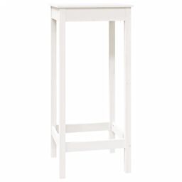 Berkfield Home Bar Table White 50x50x110 cm Solid Wood Pine - Size: 50 x 50 x 110 cm - thumbnail 2
