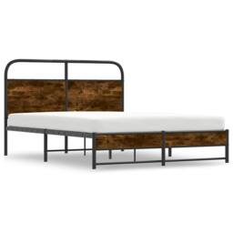 Berkfield Home Bed Frame Without Mattress 135x190 cm Smoked Oak Engineered Wood in Brown