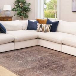 Kukoon Traditional Design Cotton Chenille Rug Beige Machine Washable in Taupe - Size: 160 cm x 230 cm - thumbnail 3