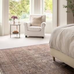 Kukoon Traditional Design Cotton Chenille Rug Beige Machine Washable in Taupe - Size: 160 cm x 230 cm - thumbnail 4