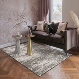 Desire Rugs Mayfair Living Room Area Rug Metallic Sheen Modern Abstract Design in Grey - Size: 120 cm x 170 cm - thumbnail 1