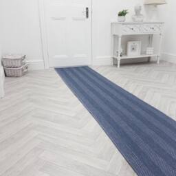 runrug Carpet Runner Rug - Indoor/Outdoor, Reversible, 2mm - 'Stripes' in Blue - Size: 60 cm x 390 cm - thumbnail 5