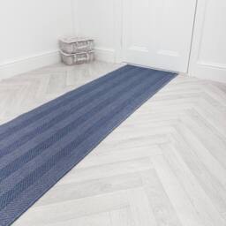 runrug Carpet Runner Rug - Indoor/Outdoor, Reversible, 2mm - 'Stripes' in Blue - Size: 60 cm x 390 cm - thumbnail 6