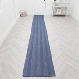 runrug Carpet Runner Rug - Indoor/Outdoor, Reversible, 2mm - 'Stripes' in Blue - Size: 60 cm x 390 cm - thumbnail 7