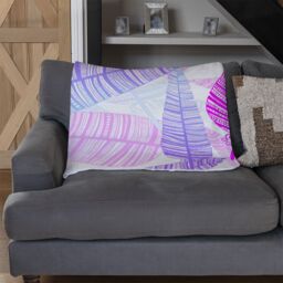 Benjamin Tate Design Purple Feathers Blanket in Natural - Size: 120 cm x 150 cm - thumbnail 2