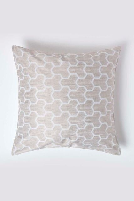 Homescapes Geometric Jacquard Cushion Cover in Natural - Size: 45 cm x 45 cm - image 1
