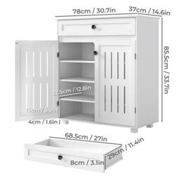 Levede Shoe Cabinet 4-Tier Door Entryway Storage Rack Organizer Cupboard in White - thumbnail 4