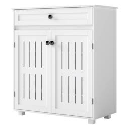 Levede Shoe Cabinet 4-Tier Door Entryway Storage Rack Organizer Cupboard in White - thumbnail 1