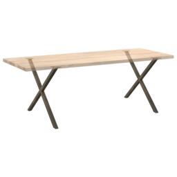 Berkfield Home Dining Table Legs X-Shaped 2 pcs Natural Steel 90x(72-73) cm Steel in Brown - thumbnail 8
