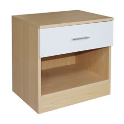 Comfy Living Ltd Modern High Gloss One Drawer Bedside Table in Natural - thumbnail 4