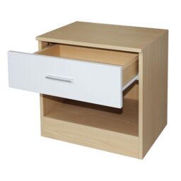 Comfy Living Ltd Modern High Gloss One Drawer Bedside Table in Natural - thumbnail 3