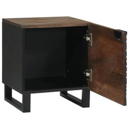 Berkfield Home Bedside Cabinet 40 x 33.5 x 46 cm - Solid Mango Wood in Brown - thumbnail 1