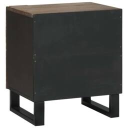 Berkfield Home Bedside Cabinet 40 x 33.5 x 46 cm - Solid Mango Wood in Brown - thumbnail 5