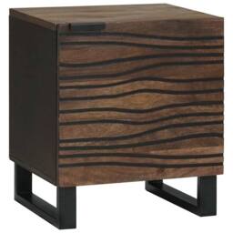 Berkfield Home Bedside Cabinet 40 x 33.5 x 46 cm - Solid Mango Wood in Brown - thumbnail 2