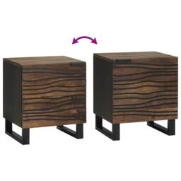 Berkfield Home Bedside Cabinet 40 x 33.5 x 46 cm - Solid Mango Wood in Brown - thumbnail 9