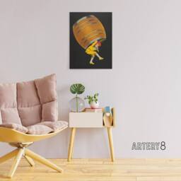 "Artery8 Cognac Pellisson Vintage Advert Canvas Wall Art Print Cappiello in Black - Size: W12"" x H16""" - thumbnail 3