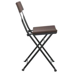Berkfield Home Folding Bistro Chairs 8 pcs Brown Poly Rattan & Steel - thumbnail 6