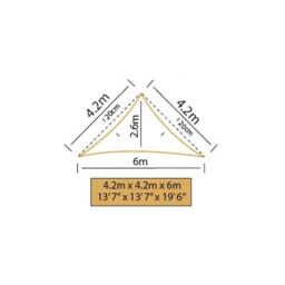 Primrose 6m x 4.2m Triangle Waterproof Sun Shade Canopy 98% UV Block Free Rope in Lime - thumbnail 5