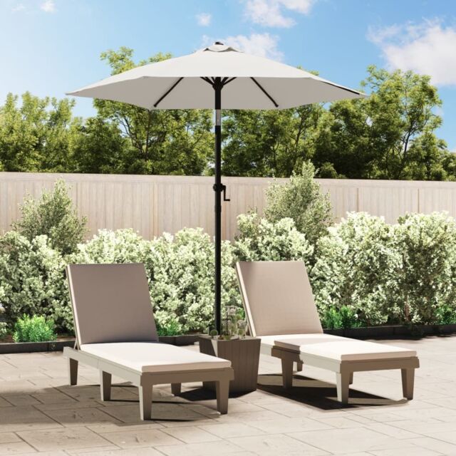 Berkfield Home Parasol Sand White 200x224 cm Aluminium - image 1