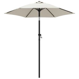 Berkfield Home Parasol Sand White 200x224 cm Aluminium - thumbnail 2
