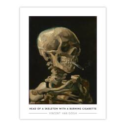 "Artery8 Van Gogh Head Of A Skeleton With A Burning Cigarette Wall Art Print in Black - Size: W12"" x H16""" - thumbnail 1