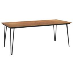 Berkfield Home 7 Piece Garden Dining Set Solid Wood Acacia & Metal in Brown - thumbnail 5