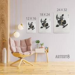 "Artery8 Jungle Nightjar Bird Fight Japanese Canvas Wall Art Print Kashu - Size: W18"" x H24""" - thumbnail 4