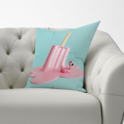 Warren Reed - Designer Flamingo Ice Cream Cushions in Pink - Size: 60 cm x 60 cm - thumbnail 3