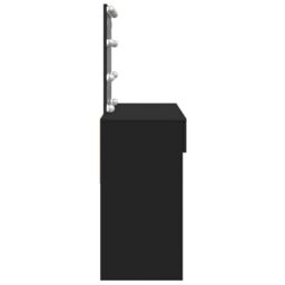 Berkfield Home Dressing Table with LED Black 100x40x130 cm - Size: 100 x 40 x 130 cm - thumbnail 6