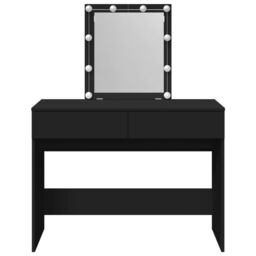 Berkfield Home Dressing Table with LED Black 100x40x130 cm - Size: 100 x 40 x 130 cm - thumbnail 5