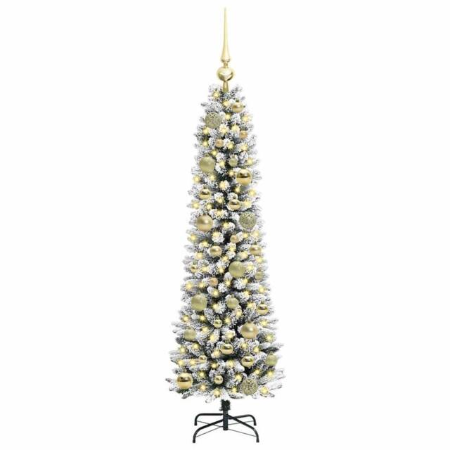 Berkfield Home Stunning Artificial Christmas Tree with 150 LEDs Green & white - image 1