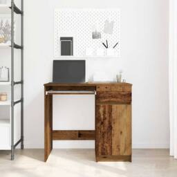 Berkfield Home Durable Desk Old Wood 86x49x76 cm Engineered Wood in Brown - Size: 86 x 49 x 76 cm - thumbnail 1