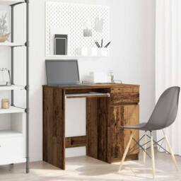 Berkfield Home Durable Desk Old Wood 86x49x76 cm Engineered Wood in Brown - Size: 86 x 49 x 76 cm - thumbnail 2