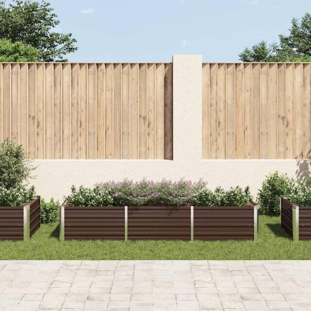 Berkfield Home Garden Raised Bed Brown 240x80x45 cm Galvanised Steel - Size: 240 x 80 x 45 cm - image 1