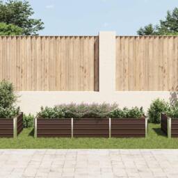 Berkfield Home Garden Raised Bed Brown 240x80x45 cm Galvanised Steel - Size: 240 x 80 x 45 cm