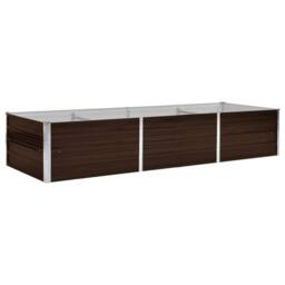 Berkfield Home Garden Raised Bed Brown 240x80x45 cm Galvanised Steel - Size: 240 x 80 x 45 cm - thumbnail 3