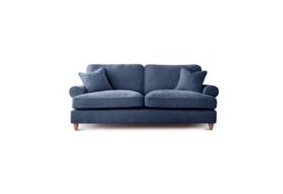 The Great Sofa Company Ezra 3 Seater Textured Velvet Sofa - Scroll Arm in Navy - thumbnail 3
