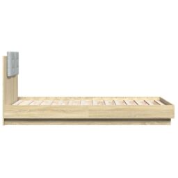 Berkfield Home Bed Frame without Mattress Sonoma Oak 75x190 cm Small Single in Brown - thumbnail 5
